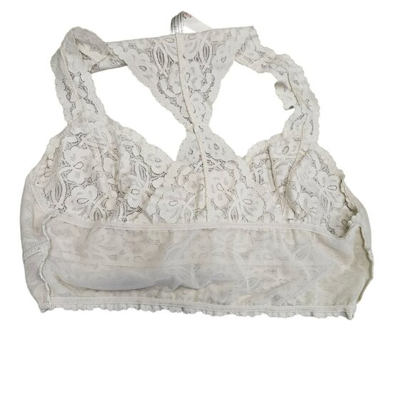 Free People Intimately Lace Bralette V-Neck Racerback Ivory Off White Size M - Picture 10 of 11
